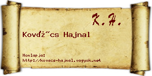 Kovács Hajnal névjegykártya