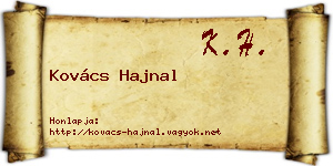 Kovács Hajnal névjegykártya